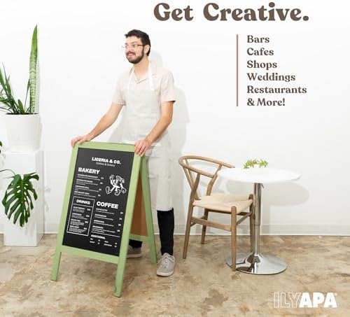 Ilyapa A Frame Chalk Board Easel Sign 40x20 in - Sandwich Signs Outdoor