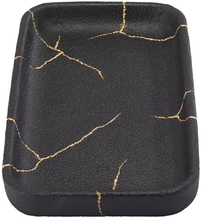 Nicole Miller - Vanity Tray, Resin Countertop Accessories, Dorm Room Essentials (Sydney Collection, Black/Gold)