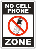 Brimar No Cell Phone Zone Sign, 10" X 14" Plastic, Bold Text & Symbol