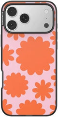 PopSockets iPhone 17 Pro Max Phone Case with MagSafe- Floating Florals | Magnetic, Wireless Charging, Camera & Drop Protection, Hot Pink, Flower, Floral