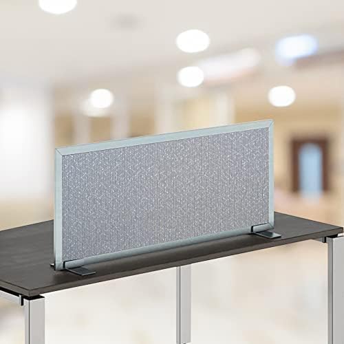 OBEX Acoustical Free Standing Privacy Screen, Cubicle Accessories Desk Privacy Panel, Desk Dividers for Office, Office Furniture Partitions Portable Sound Proof Dividers, 18" x 42", Overcast