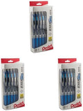 Pentel EnerGel RTX RT Liquid Gel Pen, Med, Metal Tip, (0.7mm), Blue Ink, Box of 12 (BL77PC12C1) (Pack of 3)