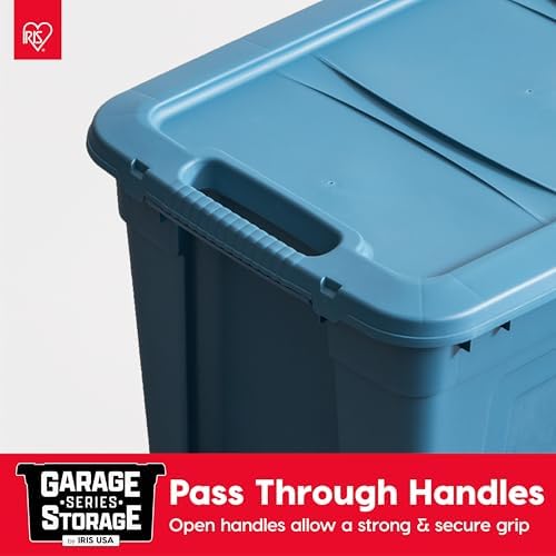IRIS USA 4-Pack 20 Gal Heavy Duty Storage Totes with Lids, Navy