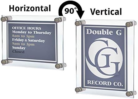 Azar Displays 105508 Floating Acrylic Wall Frame with Silver Stand Off Caps:11" x 17" Graphic Size. Overall Frame Size: 15" x 21"