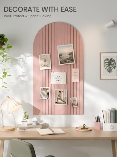 Large Arched Felt Bulletin Board 47.2''×25.5'', Pink