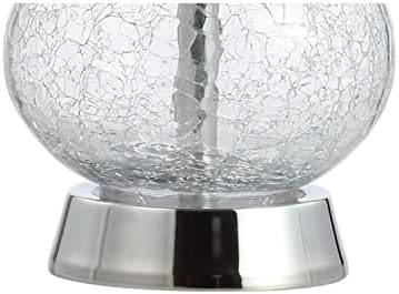 JONATHAN Y Playa Table Lamp 21" Crackled Glass and Metal, Chrome