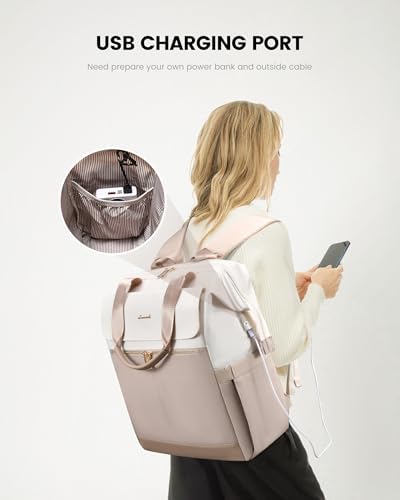LOVEVOOK 18 Inch Laptop Backpack for Women, Large Capacity Travel Backpack with Organizer Bag, Waterproof Carry on Backpack Purse Work Bag with USB Port for College Teacher Nurse, 2PCS