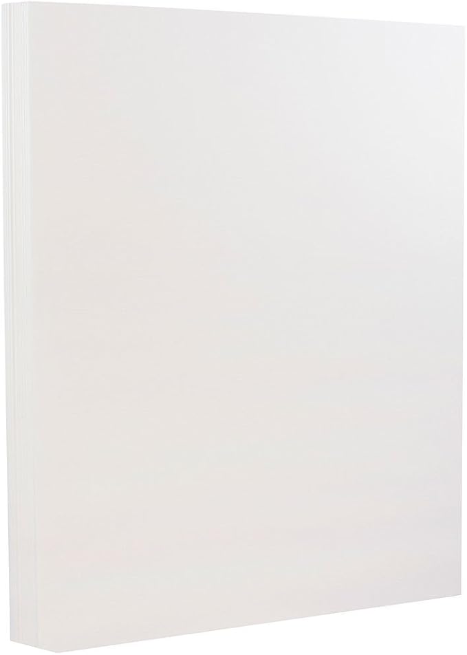 JAM PAPER Strathmore 88lb Cardstock - 8.5 x 11 Coverstock - 237 gsm - Bright White Wove - 25% cotton - 50 Sheets/Pack
