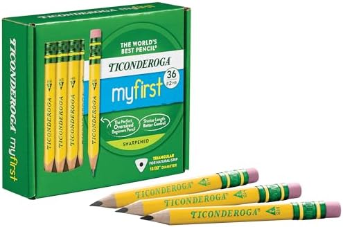 Ticonderoga My First Short Triangular Wood-Cased Pencils, #2 HB Soft