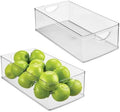 iDesign Stackable Clear Plastic Extra Long Storage Bin, 2-Pack