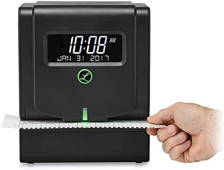 Lathem 2100HD Employee Time Clock for Small Business - Thermal Print Technology, Tru Align System with LED Indicator (Black 9.8 X 6 X 8) - Requires E8 Timecard