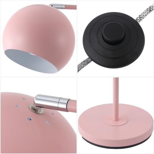 JONATHAN Y Eva 58.5" Pink Metal Floor Lamp with Adjustable Globe Shade