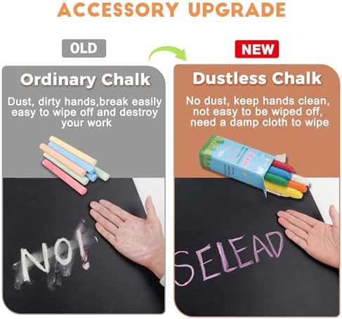 SELEAD Small Chalkboard Words Sign with Wooden Stand - 3 Pack 6x8 Inch