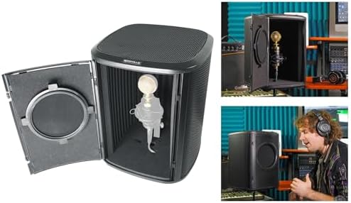 Rockville ISOBOX Recording Microphone Sound Isolation Box with Mic Stand