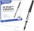 EYEYE Black Pens Pack of 12, 0.5mm Extra Fine Point Roller Ball Pen | Quick Drying Liquid Ink Rollerball Pen, Fine Point Smooth Writing Pen for Journaling Office Supplies Back to School Essential