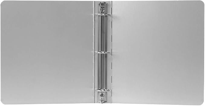 JAM PAPER Aluminium 1.5 inch Binders - Silver Aluminum 3 Ring Binder - Sold Individually