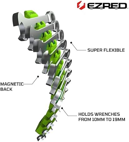 EZRED FWR12-G Magnetic Flexible 12 Slot Wrench Rack Holder Non-Marring Slim Design Storage Organization