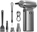 Electric Compressed Air Duster Cordless: 60 MPH High Wind Speed Mini Silvery Air Blower for Electronics Portable Computer Cleaner Hand Keyboard Cleaning Powerful Duster for Car Fans and Other Sences