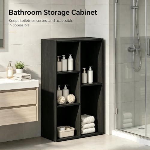 5-Cube Open Shelf Multipurpose Closet & Clothing Storage, Organizer, Blackwood