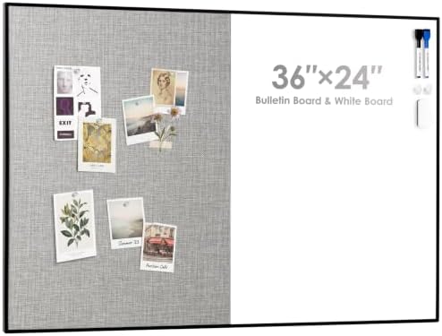 ARCOBIS Cork Board White Board Combo for Wall
