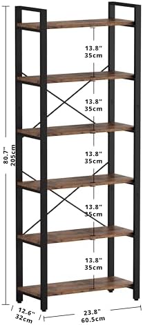 IRONCK Bookshelf 6-Tier Ladder Shelf 110lbs Display Shelf