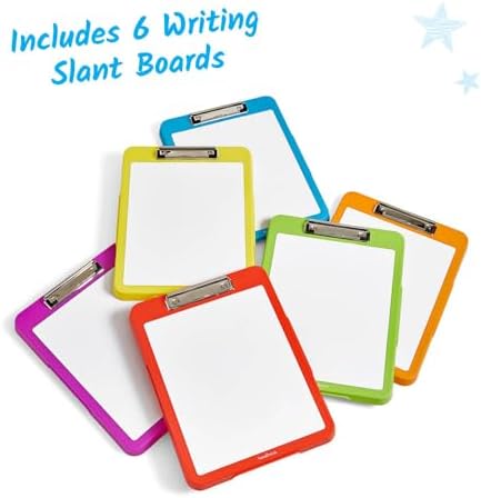 hand2mind Rainbow Writing Slant Boards (Set of 6), Ages 4+