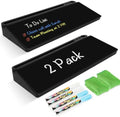 2 Pack Desktop Glass Whiteboard with Storage, Desk White Board Stand Black