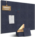 JBER Large Cork Board Alternative 48" x 36" - 12 Pack Self-Adhesive Felt Bulletin Board Tiles, Pin Board Vision Board for Walls, Office & Home Decor(Starlight Blue)