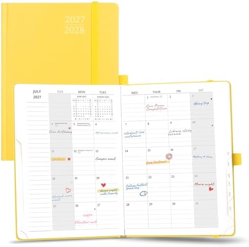 POPRUN Monthly Planner 2027-2028, 6.25" x 8.5", 18-Month Calendar Book