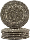 Homespice Grey Cloud Jute Braided Coasters, Round 4" Set of 6