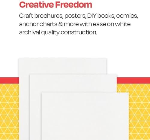 School Smart Folding Bristol Tagboard, 24 x 36 Inches, White, Pack of 100