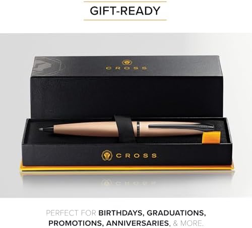 Cross ATX Brushed Rose Gold Ballpoint Pen, Medium Point, Black Ink