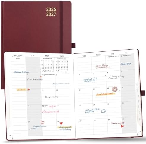 POPRUN Monthly Planner 2026-2027, Large-8" x 10", 18 Month Calendar Book