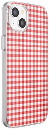 PopSockets iPhone 15 Plus Phone Case with MagSafe- Rosso Gingham