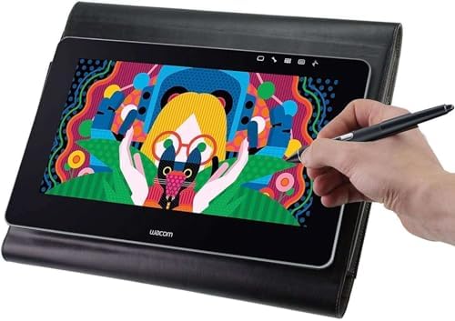 Leather Graphics Tablet Folio Case - Compatible with Richgv 13.5 Inch Colorful LCD Writing Tablet