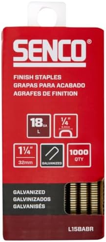 SENCO Collated Medium Wire Staples, Galvanized, 18 GA (L15BABR) 1,000 Box