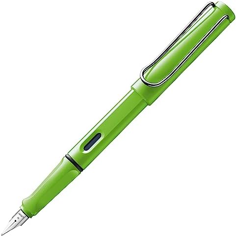 LAMY safari green - Fountain Pen with ergonomic grip & polished steel nib in size F - ideal for any Writing & Calligraphy - including LAMY T 10 blue cartridge - Right-Handed