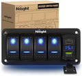 Nilight 4 Gang Rocker Switch Panel w/PD Type C and USB Socket Voltmeter