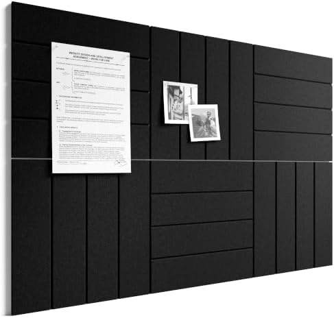 Bumusty 36" x 24" Large Cork Board Alternative, Black