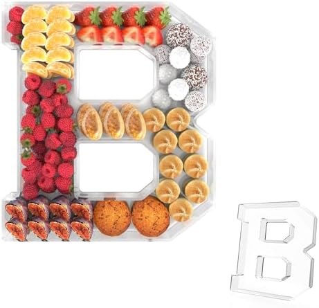 13.8" Acrylic Letter Charcuterie Tray,Fillable Alphabet Box (Letter B)