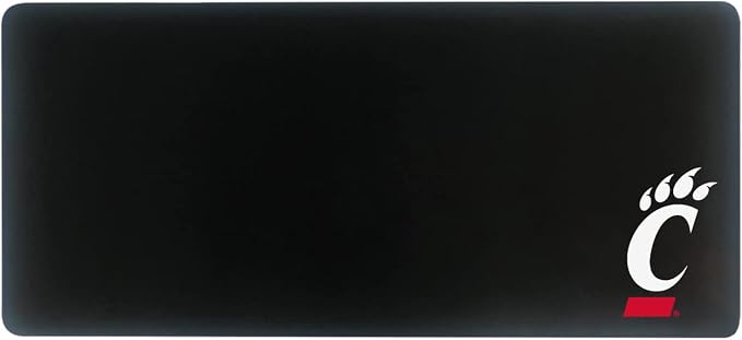 University of Cincinnati Classic Cloth Desk Mat, Durable Office Supplies, Non-Slip Base, Responsive Desk Pad with Smooth Cloth Surface, Black