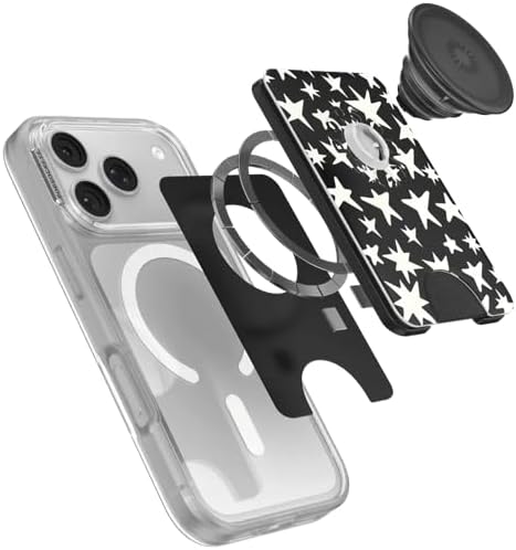 PopSockets Phone Wallet for MagSafe with Grip- Starstruck | PopWallet, Holds 3 Cards, Magnetic, Removable, Secure, Western, Boho, Aesthetic, Phone, Women