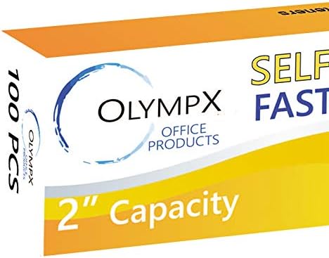 Olympx 2-Inch Capacity Self-Adhesive Prong Fastener Bases, 2.75-Inch Center for File Clip Folder Accessories, 500-Count, Silver