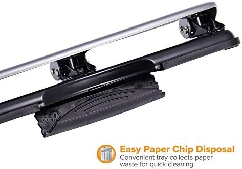 Bostitch Office inPRESS 12 Reduced Effort Three-Hole Punch, Silver/Black (2101) (Pack of 4)