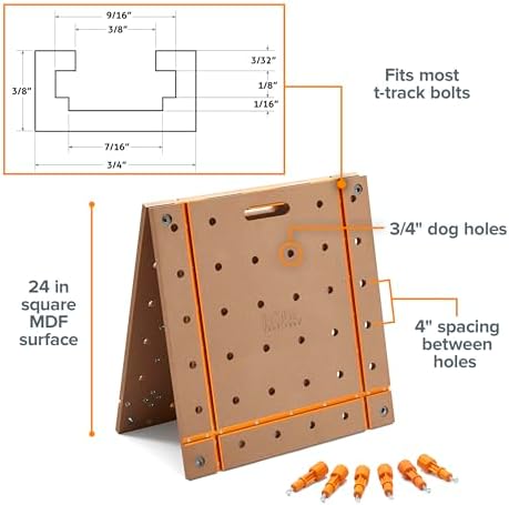 BORA Centipede T-Track Workbench - 3/4" Dog Hole MFT Work Bench Table Top