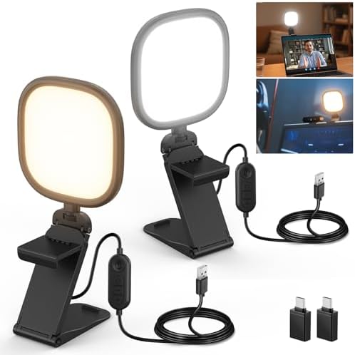 NEEWER BASICS 2Pcs 5" 10W LED Streaming Light, Bi Color Edge Lit Full Screen CRI95 USB Lamp with Multifunction Desk Stand, Monitor Laptop Computer Webcam Video Conference Zoom Recording Lighting, NL10