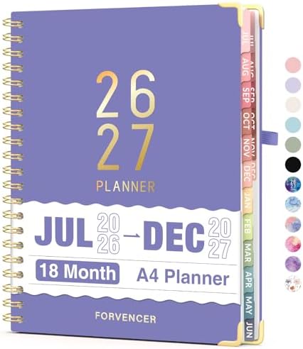 Jul 2026 - Dec 2027 Planner, Forvencer 18 Month Planner 2026-2027, 8.5"x11"