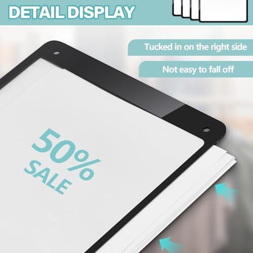 Thyle 6 Pcs Business Retail Hanging Sign Holder 8.3 x 5.8 Inch Plastic Advertising Signage Sign Holder Craftsman's Stall Clear Poster for Store Supermarket Exhibition Mall Restaurant Display