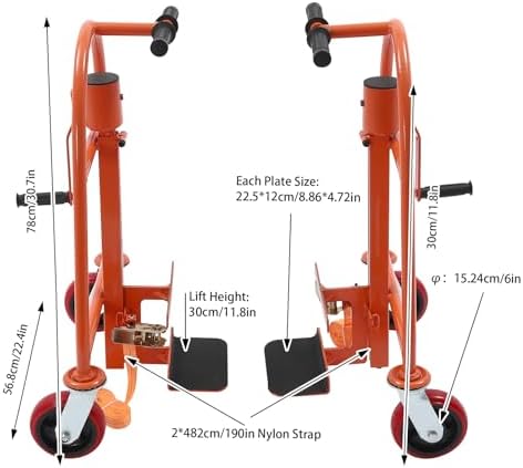 Manual Furniture Move Tool, 1300lbs Split Design Heavy Duty Moving Tool Set Refrigerator Handling Equipment for Moving Offices (Orange)