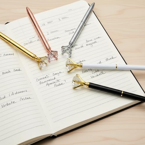 HISHER 20 Pack Custom Crystal Ballpoint Pens Smooth ABS Plastic Twist Pen